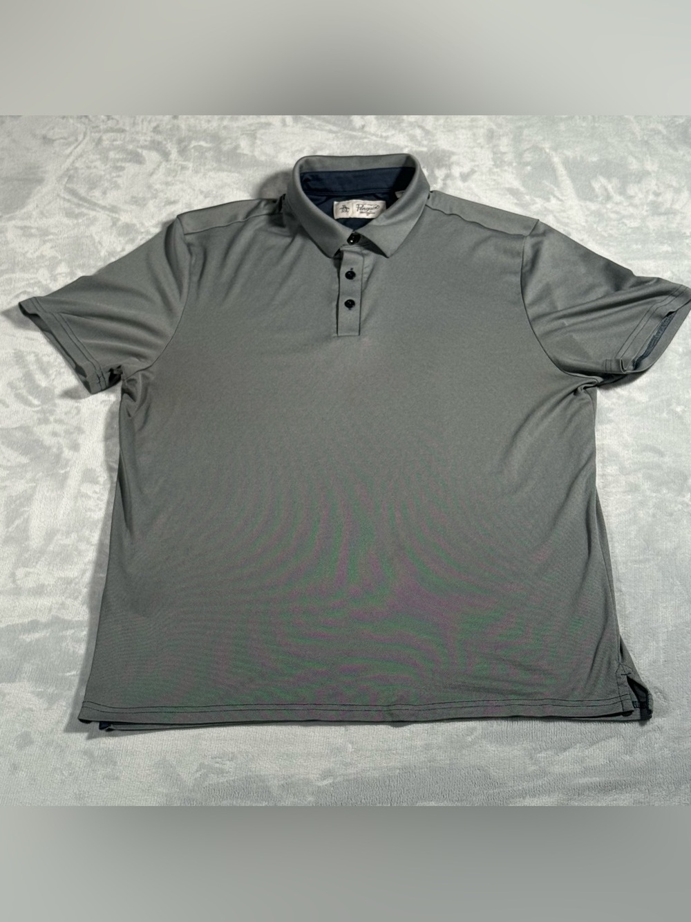 Original Penguin Golf Polo Shirt Gray Performance Short Sleeve Men’s Large